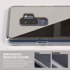 Galaxy S9 Plus Case | Mirror - Silver - Silver mirror phone case with camera cutout and scratch-resistant coating comparison.