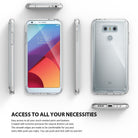 LG G6 Case | Fusion - Clear protective case shown from multiple angles on an LG G6 smartphone.