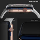 Apple Watch Series 6 / 5 / 4 / SE (44mm) | Bezel Styling - Close-up views showing raised screen bezel, buttons, and cutouts.
