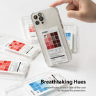 iPhone 12 / 12 Pro Case | Fusion Design Palette - Clear phone case with a steak-themed color palette insert held by hand.
