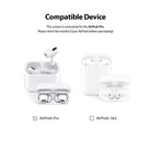 Ringke Airpods Pro Dust Guard Sticker - Comparison showing AirPods Pro is the compatible model versus AirPods 1 and 2.
