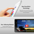 Galaxy S6 [INVISIBLE DEFENDER] 3+1 Pack Screen Protector - A finger touching a phone screen and a comparison of clarity.