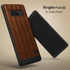 Galaxy Note 8 Case | Flex S - Brown textured phone case with black accents shown from back and front angles.