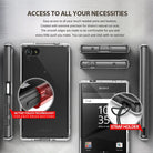 Xperia XA Case | Fusion - Clear phone case showing button cutouts, strap holder, and active touch technology details.