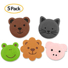 Magnetic Mount Metal Plate [Animal Edition] - Five animal-shaped metal plates including a bear, cat, frog, lion, and pig.