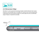 HTC One A9 Screen Protector | Invisible Defender Glass - HTC One A9 Screen Protector - Diagram showing a 2.5D curved edge glass screen protector on a smartphone edge.