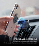 Magnetic Mount Metal Plate [Animal Edition] - A hand holds a phone with a cat-shaped metal plate near a car vent mount.