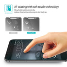 HTC One A9 Screen Protector | Invisible Defender Glass - HTC One A9 Screen Protector - Finger touching phone screen with comparison of oleophobic coating vs standard glass.