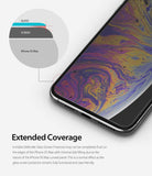 iPhone XS Max Screen Protector | Invisible Defender Glass - iPhone XS Max Screen Protector - Diagram showing glass screen protector edge fit on a curved iPhone XS Max display.