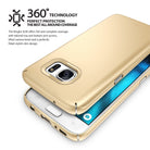Galaxy S7 Case | Slim - Gold slim-fit phone case on a Galaxy S7 with 360-degree protection text overlay.