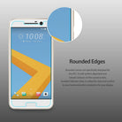 HTC 10 Screen Protector | Invisible Defender - HTC 10 Screen Protector - HTC 10 smartphone with a glass screen protector featuring a magnified view of its rounded edges.