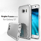 Galaxy S7 Case | Mirror - Two clear, reflective Ringke Fusion mirror cases shown with a Galaxy S7 smartphone.