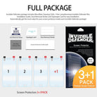 Moto G5 Plus Screen Protector | Film - Moto G5 Plus Screen Protector - Package contents including four screen protectors, cleaning cloth, squeegee, and guide.