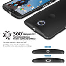 Google Nexus 6 Case | Slim - Black slim-fit case for Google Nexus 6 showing front, back, and top/bottom port cutouts.