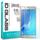 Galaxy J5 2016 [ID Tempered Glass] Screen Protector - Packaging box next to a gold smartphone with a glass screen guard.