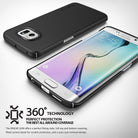 Galaxy S6 Edge [Slim] - Black slim-fit phone case shown from back and front angles on a Galaxy S6 Edge smartphone.