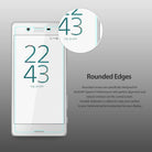 Xperia X Performance Screen Protector | Invisible Defender - Xperia X Performance Screen Protector - Sony phone with a screen protector showing a magnified view of its rounded edges.