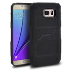 Galaxy Note 5 Case | Rebel - Black rugged protective phone case shown from front and back angles on a white background.