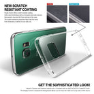 Galaxy S6 Edge [FUSION] - Smoke Black - A transparent phone case shown next to a green Galaxy S6 Edge with scratch-resistant comparison.