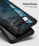 Galaxy S10 Case | Fusion-X Design - Blue camouflage phone case with black reinforced edges and camera cutout.