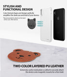 Magnetic Mount Metal Plate [Animal Edition] - Cat and bear-shaped magnetic metal plates for phone cases with leather.