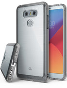 LG G6 Case | Fusion - Clear protective phone case with a brushed metal back and dark grey bumper frame for LG G6.