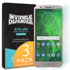 Moto G6 Screen Protector | Glass - Invisible Defender 3-pack tempered glass screen protectors for Motorola Moto G6.