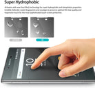 Xperia Z5 Premium Screen Protector | Invisible Defender - Xperia Z5 Premium Screen Protector - Comparison of water-repellent screen protectors with a hand touching a phone screen.