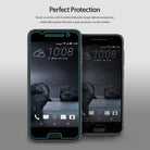 HTC One A9 Screen Protector | Invisible Defender - HTC One A9 Screen Protector - Two HTC One A9 phones, one with a clear screen protector outline and one showing scratch resistance.