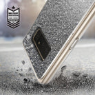 Galaxy Note 8 Case | Mirror - A phone case with a textured back hitting asphalt, featuring a military-grade protection badge.