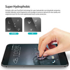 HTC One A9 Screen Protector | Invisible Defender - HTC One A9 Screen Protector - Comparison showing water beading on Invisible Defender versus standard screen protectors.