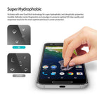 Google Nexus 6P Screen Protector | Film - Google Nexus 6P Screen Protector - Hydrophobic film comparison showing water beading on screen vs. standard surface.