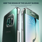 Galaxy S6 Edge [Slim] - Front and back views of a green Samsung Galaxy S6 Edge in a clear, slim protective case.