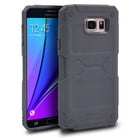 Galaxy Note 5 Case | Rebel - A rugged, dark grey protective phone case shown from the front and back against a white background.