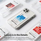 iPhone 12 / 12 Pro Case | Fusion Design Palette - Clear phone cases featuring colorful grid-patterned graphic inserts.
