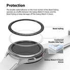 Galaxy Watch 4 Classic 42mm | Bezel Styling - Exploded view showing bezel, adhesive tape, and watch body assembly.