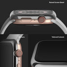 Apple Watch Series 6 / 5 / 4 / SE (40mm) | Bezel Styling - Close-up of watch case showing raised bezel and cutouts.