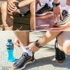 Galaxy Watch 4 (40mm) Case | Air Sports - Three views of a person wearing a Galaxy Watch 4 with black and clear cases.