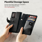 Galaxy Note 20 Ultra Case | Folio Signature+ - Hands attaching a black leather wallet insert to a phone case.