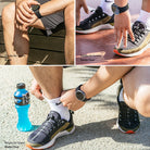 Galaxy Watch 4 (44mm) Case | Air Sports - Three views of a person wearing a Galaxy Watch 4 with black and clear cases.