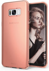Galaxy S8 Case | Air - Rose gold transparent protective phone case shown from the back and side on a Galaxy S8.