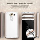 LG V10 Case | Fusion - Clear phone case showing precise port cutouts, button access, and a built-in strap holder.
