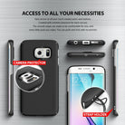 Galaxy S6 Edge [Slim] - Black phone case showing camera protection, precise port cutouts, and a built-in strap holder.