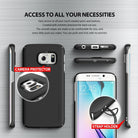 Galaxy S6 Edge [Slim] - Black phone case showing camera protection, precise port cutouts, and a built-in lanyard strap holder.