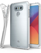LG G6 Case | Air - Clear, slim protective phone case shown from back and side angles on an LG G6 smartphone.