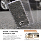 Galaxy Note 5 Case | Mirror - A clear phone case reflecting asphalt, with an inset showing protective bumper and lip details.