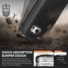 HTC 10 Case | Onyx - Black brushed metal phone case with military-grade drop protection, shock-absorbing bumpers, and air space.