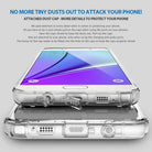 Galaxy Note 5 Case | Mirror - Clear phone case with integrated dust caps for charging and audio ports shown in detail.