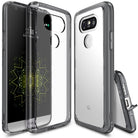LG G5 Case | Fusion - Clear protective phone case shown from front, back, and side angles on an LG G5 smartphone.