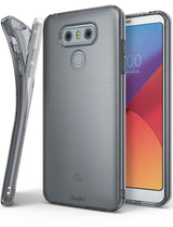 LG G6 Case | Air - Clear, flexible protective case shown from back and side angles on an LG G6 smartphone.